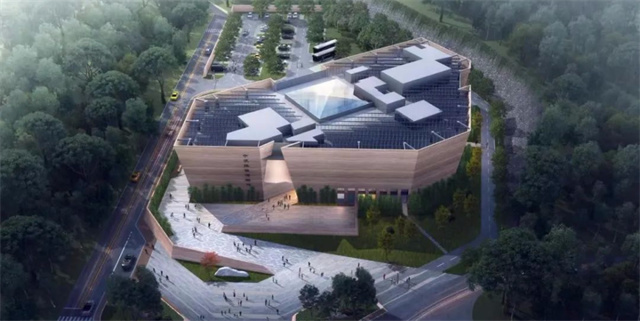 三門(mén)峽博物館設(shè)計(jì)以?xún)A斜狀存在，整個(gè)河南博物館很少見(jiàn)